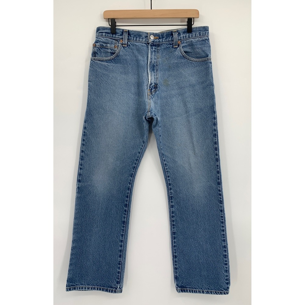 Vintage Levis 517 Jeans Mens 35x32 Blue Boot Cut Fade Medium Wash Denim Pants